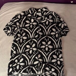 Monochrome Floral Men's Casual Shirt